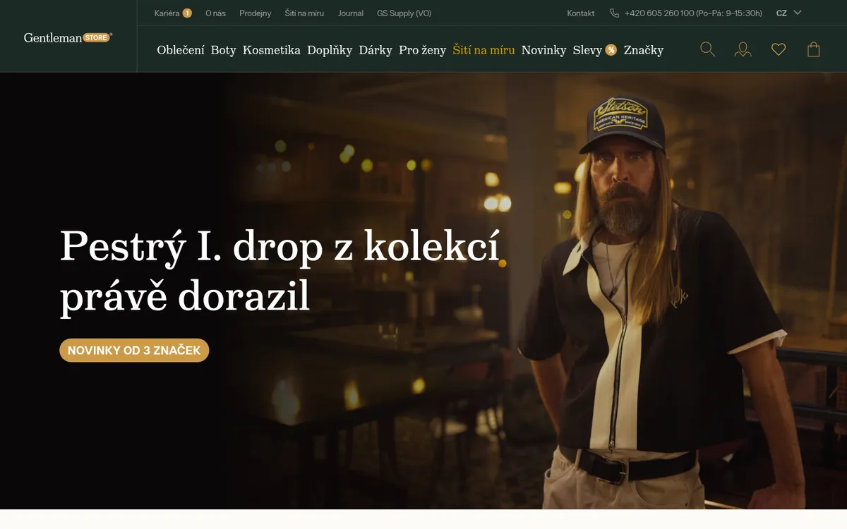 Ukázka e-shopu Gentleman Store