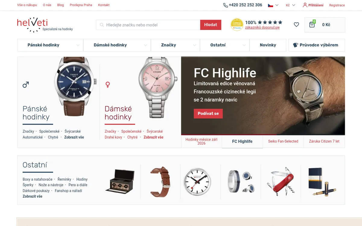 Ukázka e-shopu Helveti